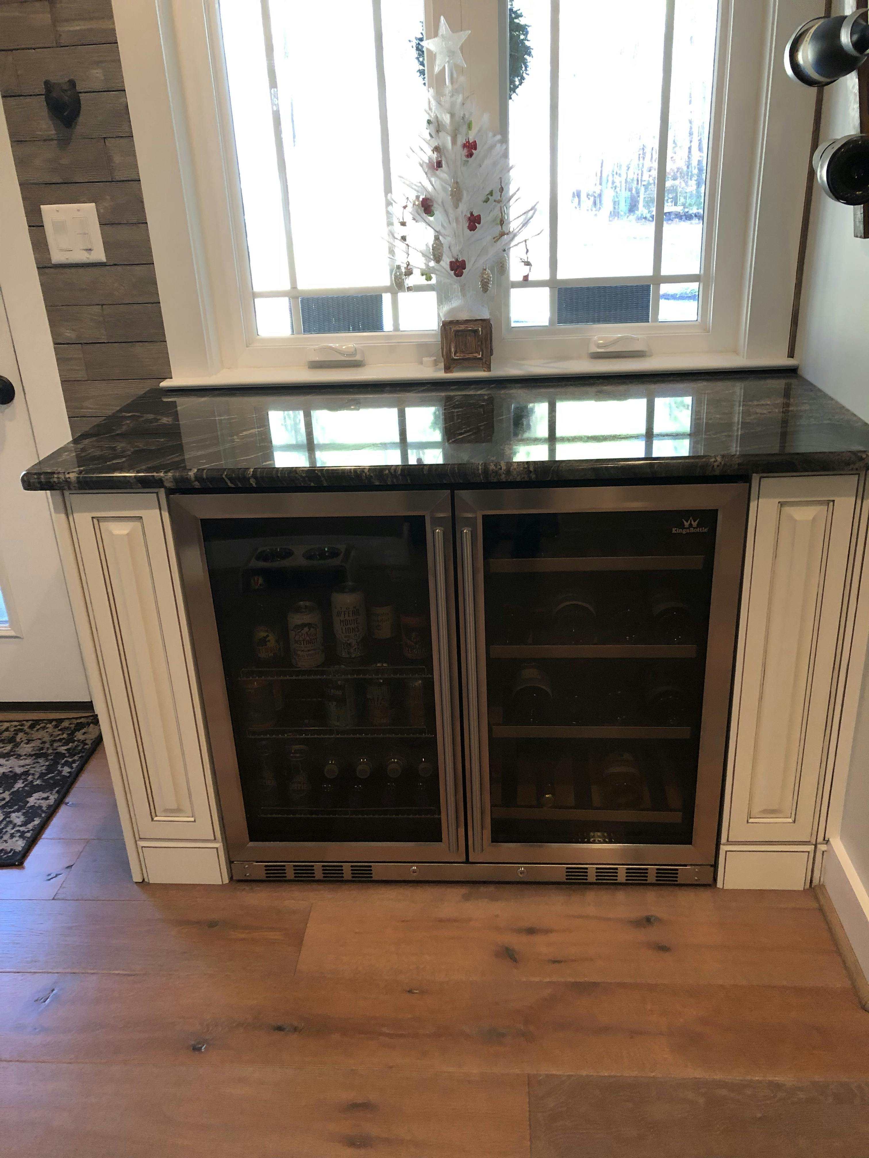 39" Beer and Wine Cooler Fridge, Double Door Beverage Center KingsBottle USA